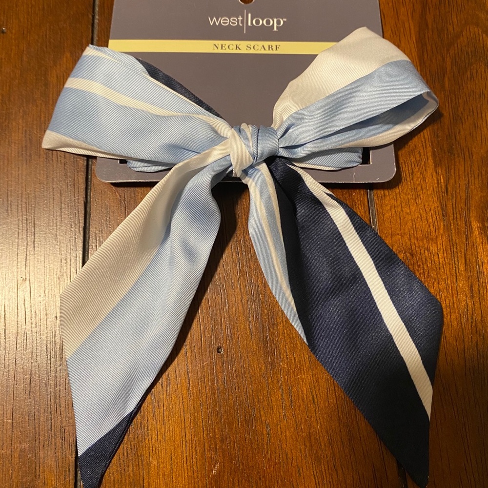 Blue striped neck scarf